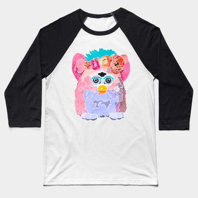 Flower Crown Furbie Baseball T-Shirt by Roguish Design